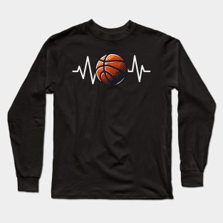 My Heart Beats For Basketball Funny Long Sleeve T-Shirt